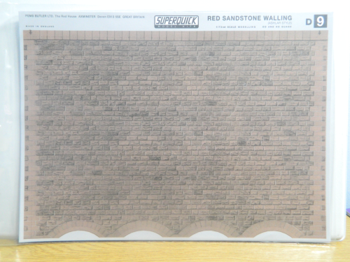 Superquick D9 OO Red Sandstone Ashlar Walling (6 Sheets)