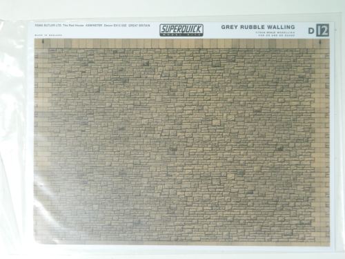 Superquick D12 OO Grey Rubble Walling (6 Sheets)