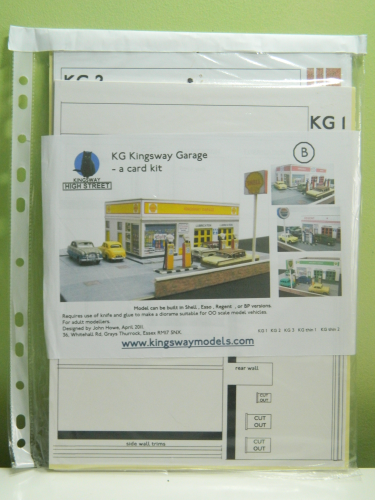 KG OO / 1:76 Kingsway Garage / Petrol Station Card Kit