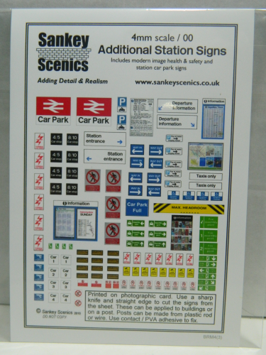 4mm Pk3 British Rail Station Additional Station Signs Sankey Scenics BRM4 3 