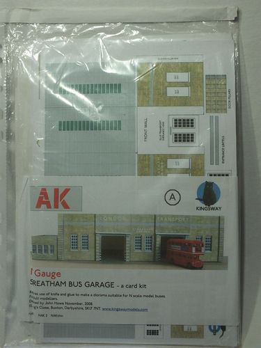 Kingsway NAK N Gauge LT Central Streatham Bus Garage Half Relief Card Kit
