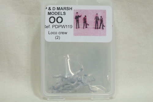 PW119 1:76/OO Loco Crew (x2) White Metal Kit