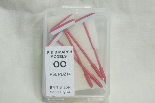 Z14 1:76/OO BR T Shaped Station Lights (x4) Painted