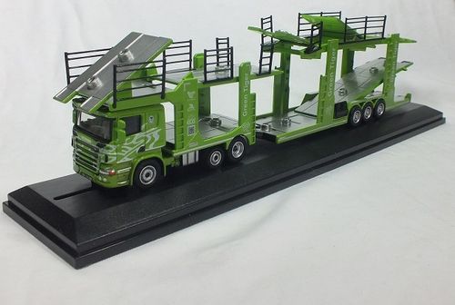 76SCT004 1:76 / OO Scania Car Transporter - Green Tiger